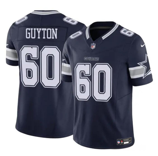 Youth Dallas Cowboys #60 Tyler Guyton Navy 2024 Draft F.U.S.E Vapor Untouchable Limited Football Stitched Jersey